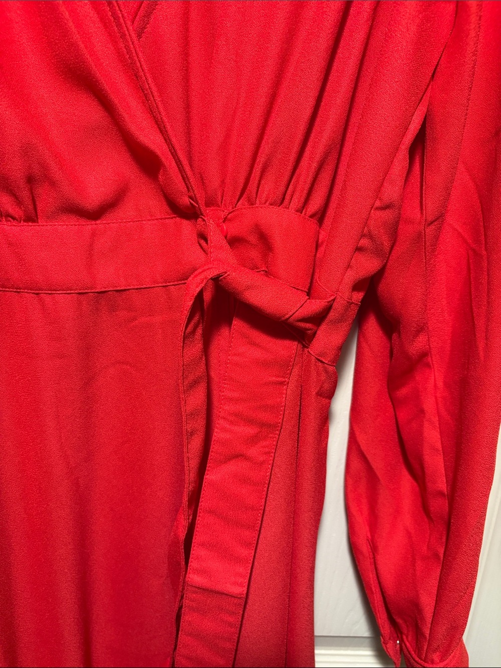 Red Wrap Dress Robe by - Picture 4 of 4